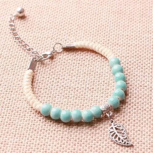 CHENFAN Chinese Simple Fashion Handwoven Ceramic bracelet Small Jewelry Bracelet for Womens Bracelets Handmade bracelet ceramic