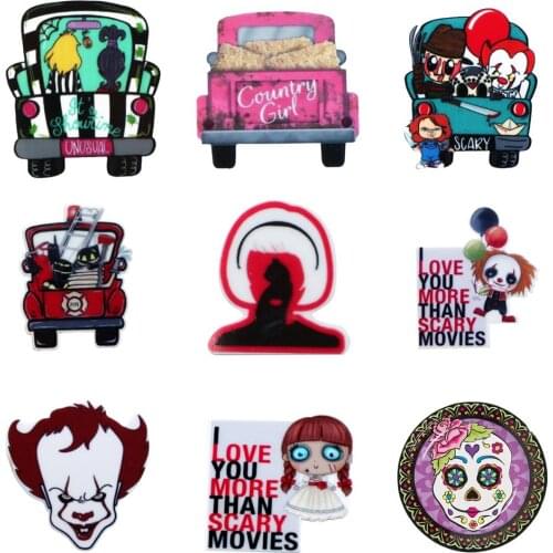 Skull Halloween Joker Flat Back Planar Resin Cabochon DIY Acrylic Accessories DIY Mobile Phone Case Headband,5Yc19722