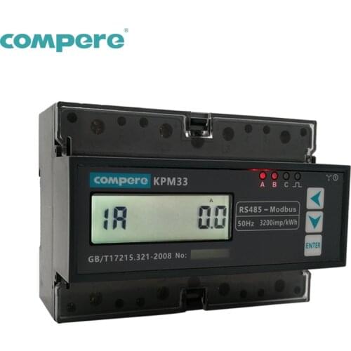 DIN rail lcd display MODBUS RS485 connection electrical 3 phase smart kwh energy meter
