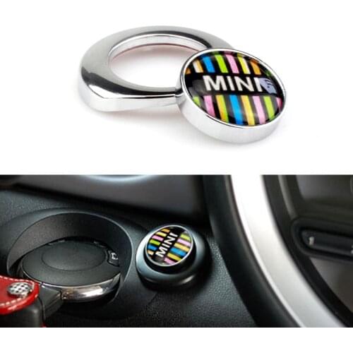For 2nd Gen R55 R56 R57 R58 R59 R60 R61 Rainbow Car Styling Engine Start Button Cap Cover Accessories