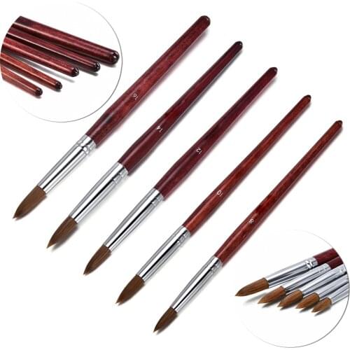 Nail Art Brush Carving Pen Brush Liquid Powder DIY Acrylic Nail Drawing Manicure Powder Wood Handle Professional Tools