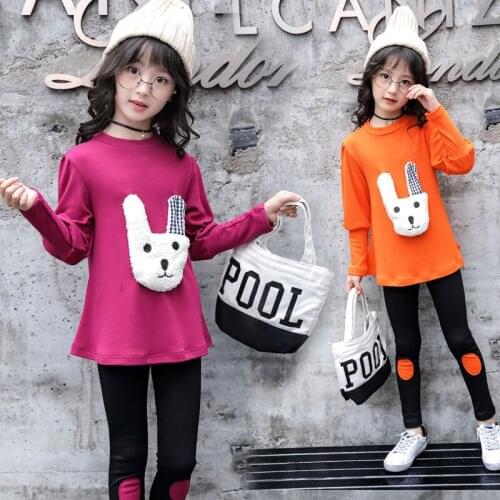 Childrens clothing sets 2019 new girls autumn 100% cotton clothes suits baby kids cartoon tops child casual sports set 3-12yrs