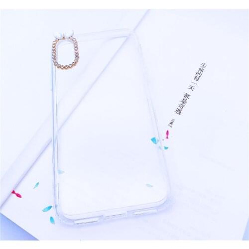 Crystal Stones Costly Diamond Clear PC TPU Phone Case For Iphone X XS