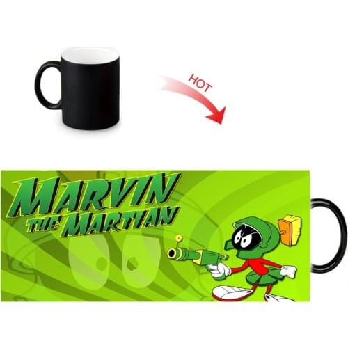 Marvin the Martian cold hot sensitive mug heat changing color ceramic tea cup magical transforming cofee mugs 12oz