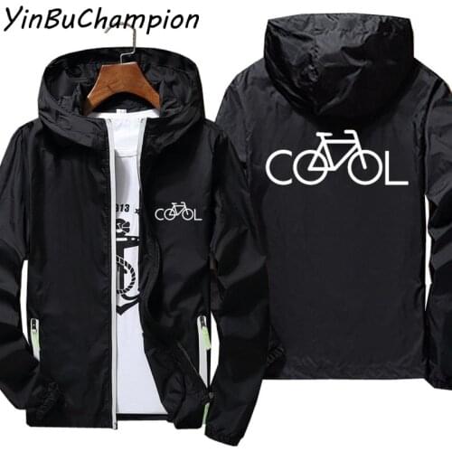 Mens Bike Its Cool Bicycle Sportswear Hooded Bomber Zipper Thin Reflective Sunscreen Windbreaker Skin Coat Jacket Oversized