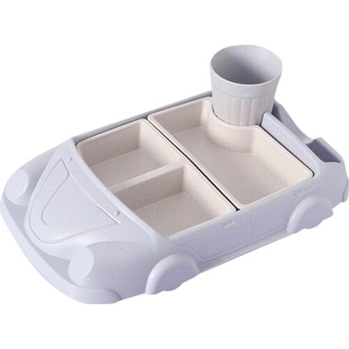 Kids Divided Plate Set Cute Car-Shape Food Tray Children Tableware Baby Feeding Sets Children Training Dinnerware Kids Advantage