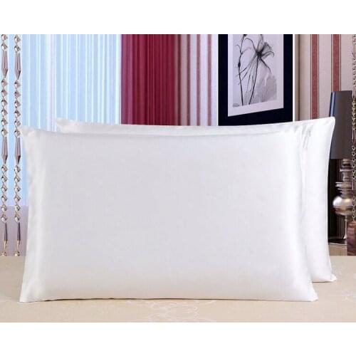 Howmay 19m/m 100% pure silk pillowcase silk satin charmeuse fabric double side standard queen size 51cm*76cm