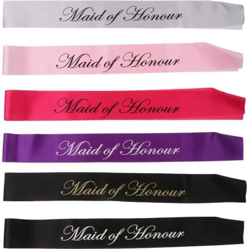 Bride& Bridal Party Bachelorette Party Maid of honour Satin Sashes - Bridal Shower Decoration