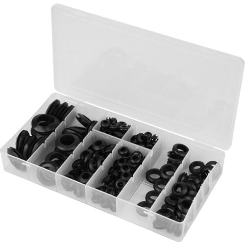 New 200pcs Rubber Grommet Rubber Grommet Sealing Ring Set Rubber Grommet Black Dropshipping