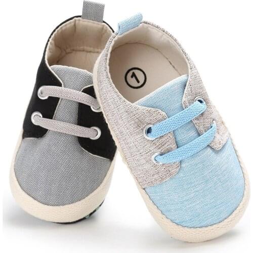 New Fall Arrival Baby First Walkers Baby Shoes Fashion Patchwork Canvas Toddler Shoe for Babies