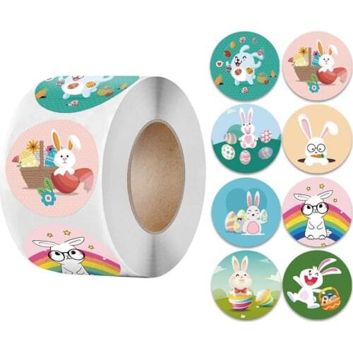 1 Roll Easter Stickers Lightweight Assorted Colors 500 Pieces Per Roll Cupcake Decoration Stickers for Scrapbooking