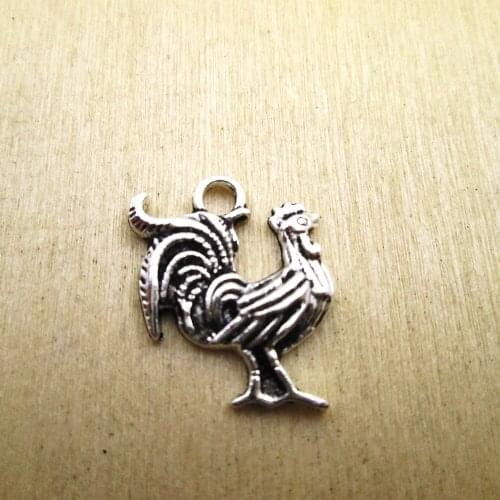 25pcs--20x17mm Rooster Charms Lovely Chicken Pendant DIY necklace/ bracelets charms antique silver tone