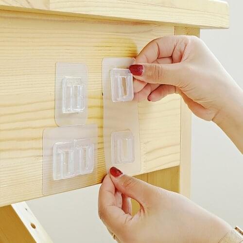 No Trace Transparent Plastic Hook Adhesive Buckle Bathroom Kitchen Housekeeper Multi-Purpose Waterproof Storage Hook Sticker