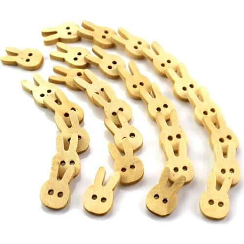 300PCS Mixed Wood Rabbit Dot Sewing Buttons for Kids Clothes Scrapbooking Decorative Botones Handicraft DIY Accessories
