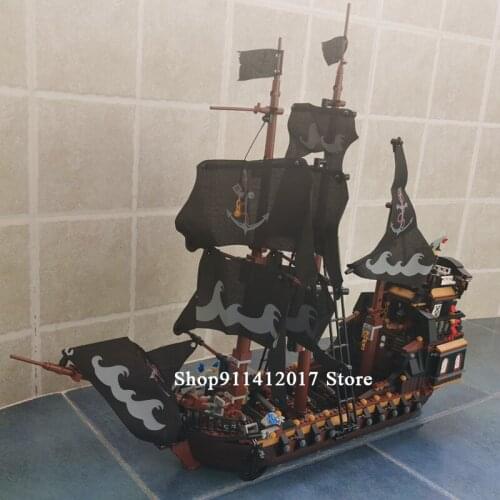 QL1803 Tempestuous Waves Pirate Ship Model Building Block Creator Boat The Mini Diamond Bricks For Kid Birthday Toy Gift 1334PCS