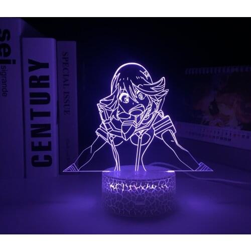 3D LED Lamp Anime Figure 7 Color Changes With Remote Control isual Illusion White Cracked Base Festival Birthday Gifts for