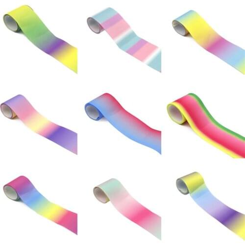 Dye Tie 3"75mm rainbow polyester grosgrain tape ribbon 5yds,DIY handmade materials,wedding gift wrapping,5Yc3797