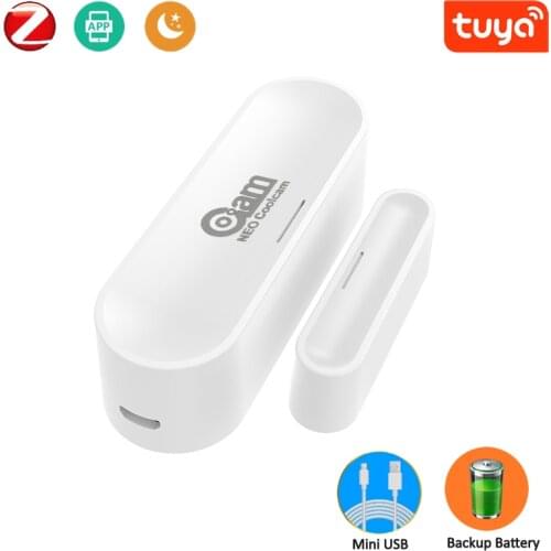 Tuya Zigbee Smart USB Door Window Garage Sensor Battery Powered or USB Charge Works With TUYA Smart Hub
