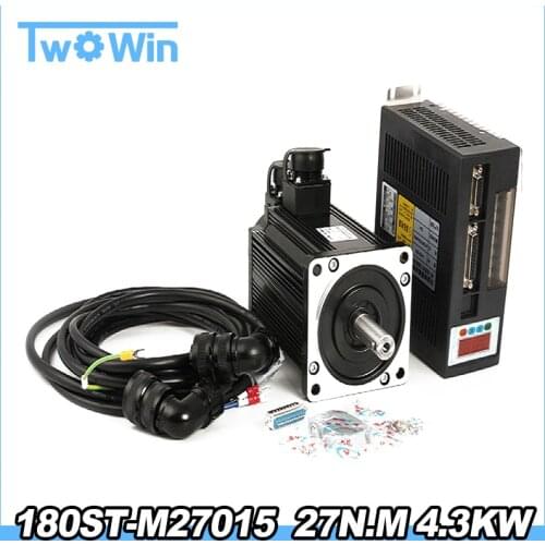 High-power servo motor kits 180ST M27015 4.3KW servo motor 27N.M 380V 4300W servo motor CNC Machine upgrade