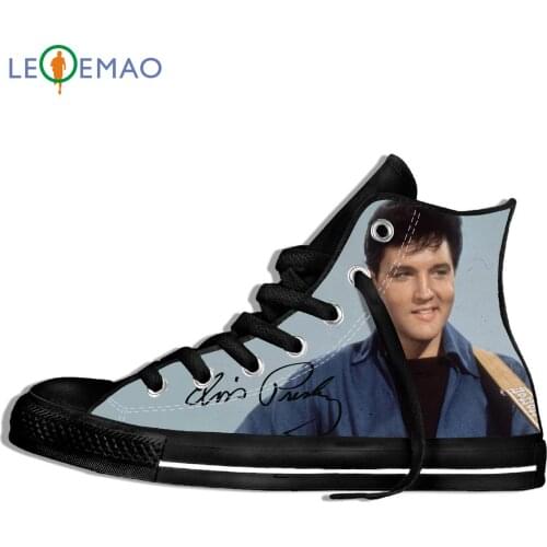 Print Womens Canvas Elvis Presley Shoes Lace Up Custom Design Woman Fashion Sneakers Drop Shipping DIY Footwear 2020 New