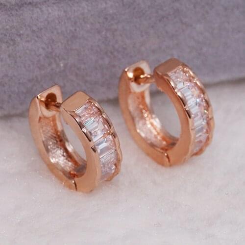 Diamond 14K Rose Gold Earrings for Women Bohemia Wedding Fine Fashion Jewelry Diamond Luxury Brincos Women Office Gift Girl