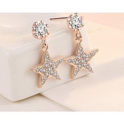 Star Earrings For Women Fashion Ears Jewelry Female Crystal Rhinestone Earings Body Accessories 2020