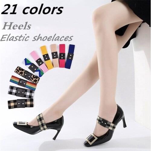 1Pair Elastic Band For Women Heels Shoelaces New Fashion No Tie Lazy Laces Buckle Shoelaces High Heels Novelty Shoelace