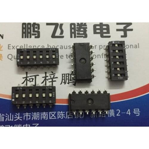 1PCS U.S. CTS 219-6LPSR dial code switch 6-bit SMD coding switch 2.54 spacing 6P flat dial SMD