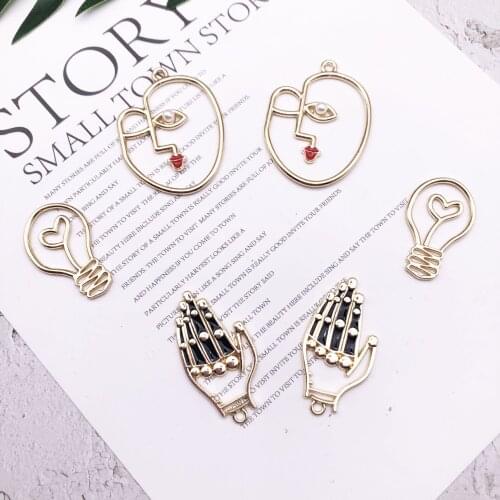 10pcs/lot Gold Color Tone Charms Pendants Woman Earring Necklace Alloy Charms for Jewelry Making