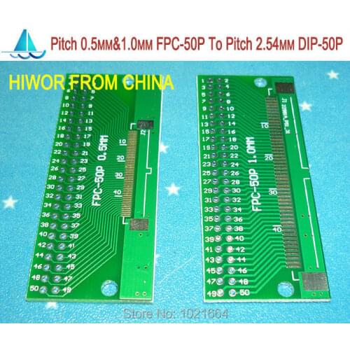 10pcs/lot Pitch 0.5MM & 1.0MM FPC-50P 50P FPC To Pitch 2.54MM DIP50 FPC Adapter To DIP PCB Pinboard SMD Converter