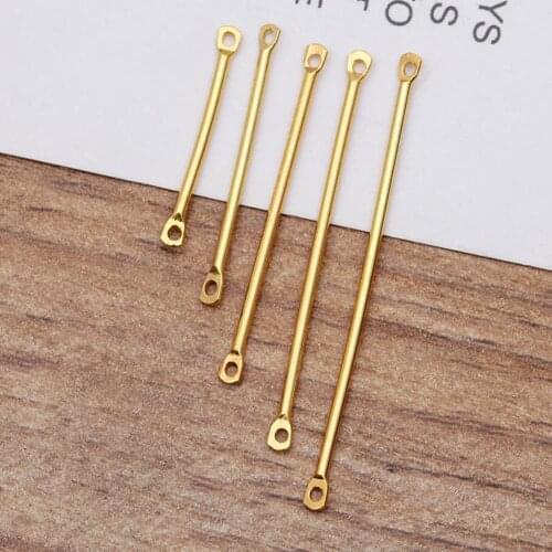 1000pcs Gold Plated 20mm 25mm 30mm 35mm 40mm Bar Links Connectors Rod Necklaces Earrings Links Findings DIY Jewelry Accessories