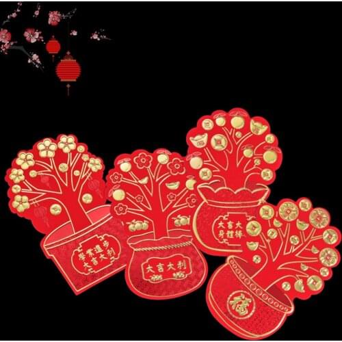 8pcs Chinese Red Envelopes Lucky Money Pockets 2020 Chinese Rat Year Red Packets For New Year Spring Festival