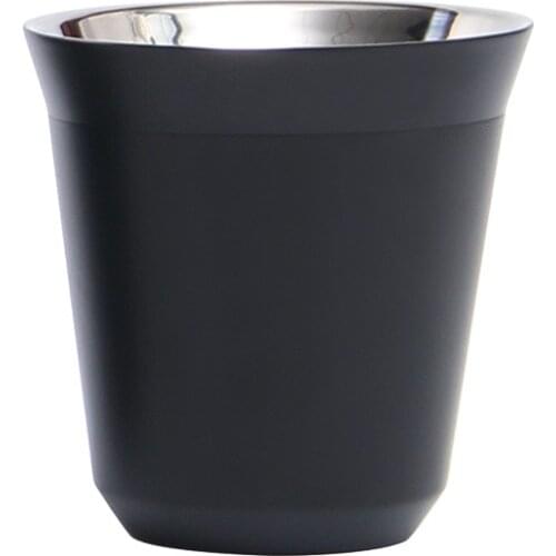 80ml/160ml Creative Double Layer Coffee Cup 304 Stainless Steel Insulated Wine Glass Mini Portable Non-slip Milk Water Bottle