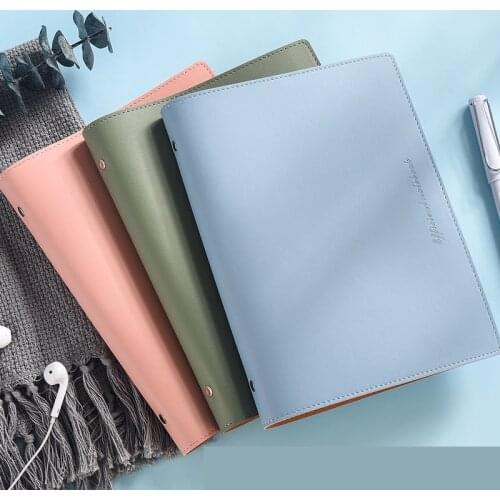 Macaron color Pu cover loose leaf notebook, 6 colors, A6 portable size, portable notebook. Three sizes are available