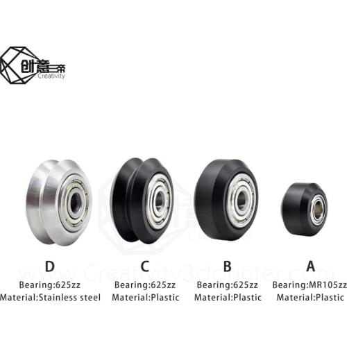 3D Printer Parts 10PCS CNC Openbuilds Plastic Wheel POM MR105ZZ 625ZZ V-slot Passive Round Gear Perlin Wheel Pulley