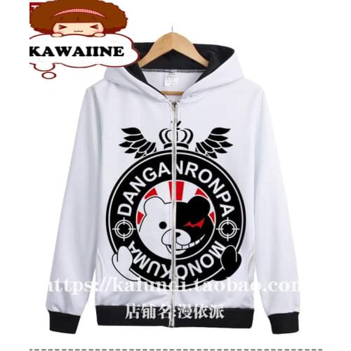 Danganronpa Dangan Ronpa monokuma Black White Bear Japan Anime Hoodie White Mens Sweatshirts Hoodies 3D Printed Sportwear XS-3XL