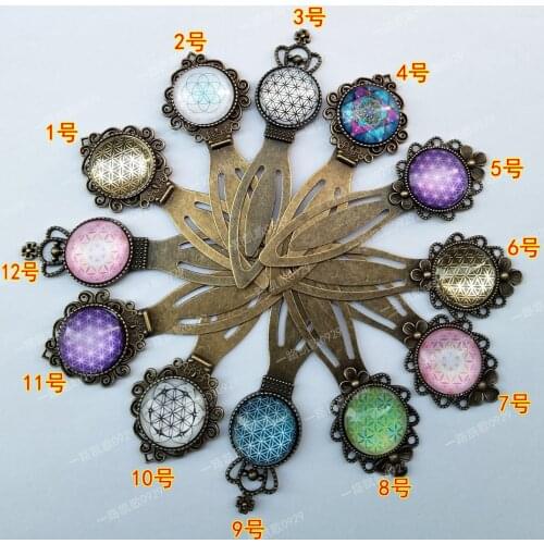Flower of Life Hexagram Brass Bookmark Vintage Book Marks Retro Notebook Decoration