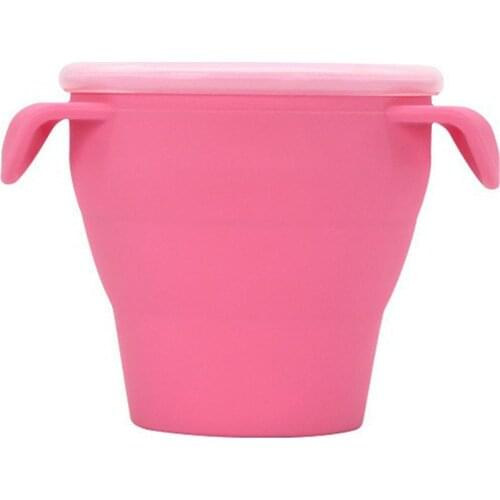 BPA Free Kids Silicone Food Storage Box Solid Color Baby Snack Cup Portable Children Snacks Container With Lid