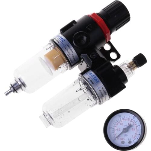 G1/4'' In line Air Compressor Filter Regulator Gauge Trap Oil Water 1.0MPa