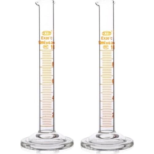 10ml Measuring Graduated Cylinder Spout Mouth Made By Borosilicate Glass