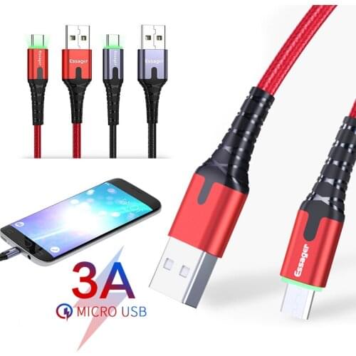 0.5M 1M 2M 3M Micro Type C Plug 3A Fast Charging Cable Connection Cord Data Line USB Charger Adapter For Xiaomi Samsung