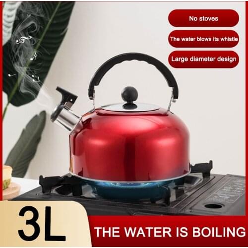 3L Stainless Steel Coffee Tea Pot Whistling Kettle for Camping Hiking Cooking Campfire BBQ Picnic Home Teapot Kitchen Supplies