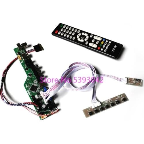 KIT for B156XW03 V.0/V.1/V.2 remote+keyboard VGA USB AV 40-Pin LVDS 15.6" 1366*768 LCD panel Analog TV control drive board