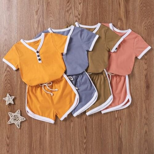 Baby Girls Clothes Sets Summer Toddler T-shirts Top +shorts Clothing Set Gir Infant Cotton Tracksuits Outfits 2021 New Suits