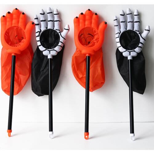 Halloween Creative Candy Pumpkin Bag Skull Hand Palm Shape Home Festival Party Decoration Sugar Food Storage Handbag Kids Gift
