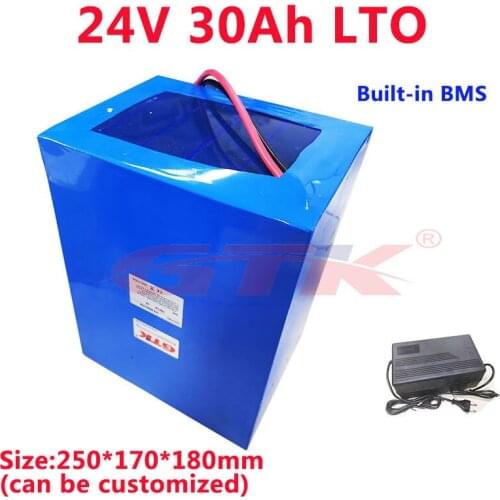 Lithium titanate 24v 30ah LTO battery pack 20000 deep cycle with BMS for electric bike scooter Electric Wheelchair +5A Charger
