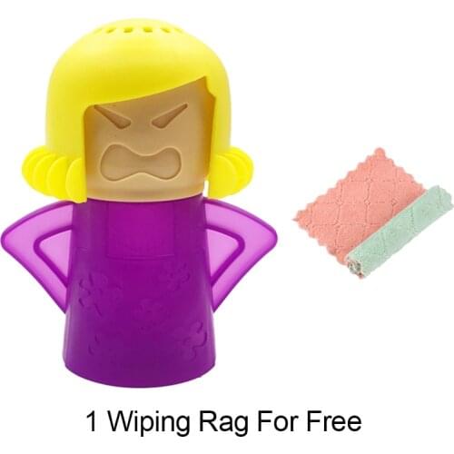 Angry Mom Microwave Cleaner Household Oven Steam Cleaner Refrigerator Cleaner Kitchen Cleaning Tool W/ A Kitchen Wiping Rag