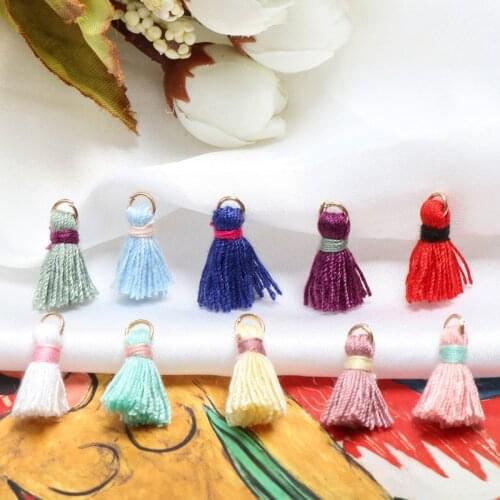 Cute mini cotton thread double contrast color small tassel DIY handmade jewelry earring bracelet accessories material