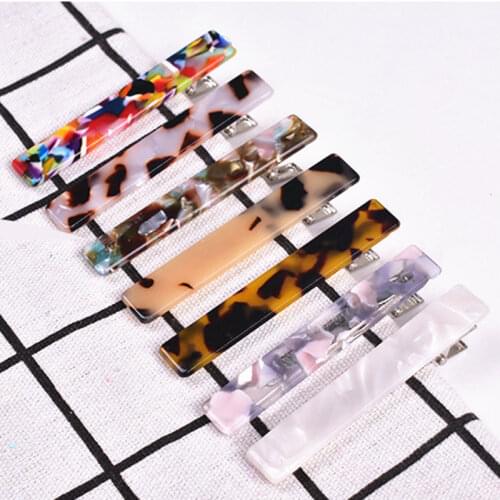 Hot Fashion Women Vintage Resin Acetate Hair Pin Clip Leopard Hair Clip Geometric Hairpin Clips Hair Styling Accessories
