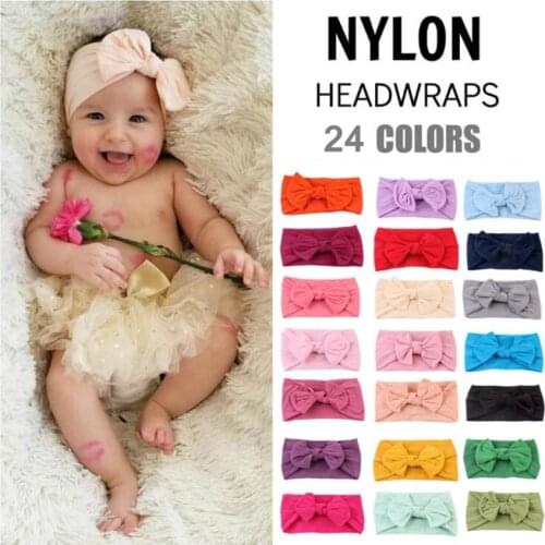 Soft Baby Headband Elastic Knot Turban Nylon For Girls Head Wrap Newborn Bow Hair band Toddler Hair Accessories Free Shipping